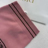 Dior Women Christian Dior Short-Sleeved Sweater Pink Cashmere and Wool Knit