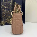 Dior Women Mini Lady Dior Bag Blush Cannage Lambskin