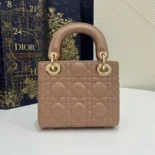 Dior Women Mini Lady Dior Bag Blush Cannage Lambskin