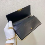 Fendi Women Shoulder Bag Chain Black Leather Wallet