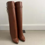 Givenchy Women Shark Lock Boots in Leather-Tan BE7021E0YP