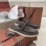 Loro Piana Unisex Babouche Charms Walk Loafers-Gray