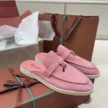 Loro Piana Unisex Babouche Charms Walk Loafers-Pink