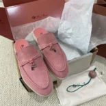 Loro Piana Unisex Babouche Charms Walk Loafers-Pink