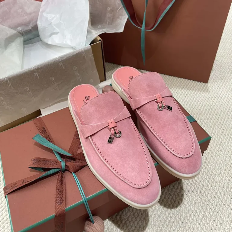 Loro Piana Unisex Babouche Charms Walk Loafers-Pink