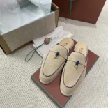 Loro Piana Unisex Charms Walk Babouche Loafer-Beige