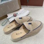 Loro Piana Unisex Charms Walk Babouche Loafer-Beige