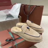 Loro Piana Unisex Charms Walk Babouche Loafer-Beige