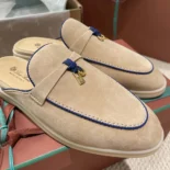 Loro Piana Unisex Charms Walk Babouche Loafer-Beige