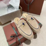 Loro Piana Unisex Charms Walk Babouche Loafer-Beige
