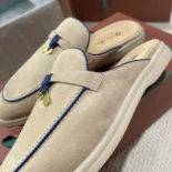Loro Piana Unisex Charms Walk Babouche Loafer-Beige