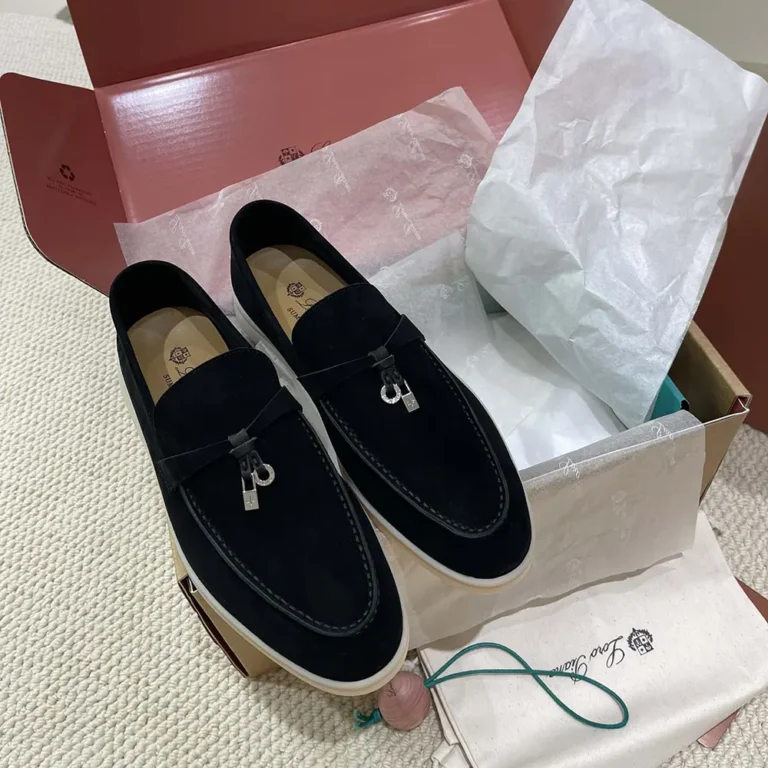 Loro Piana Unisex Summer Charms Walk Loafers-Black
