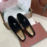 Loro Piana Unisex Summer Charms Walk Loafers-Black