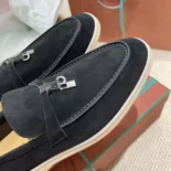 Loro Piana Unisex Summer Charms Walk Loafers-Black