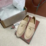 Loro Piana Unisex Summer Charms Walk Loafers-Natural
