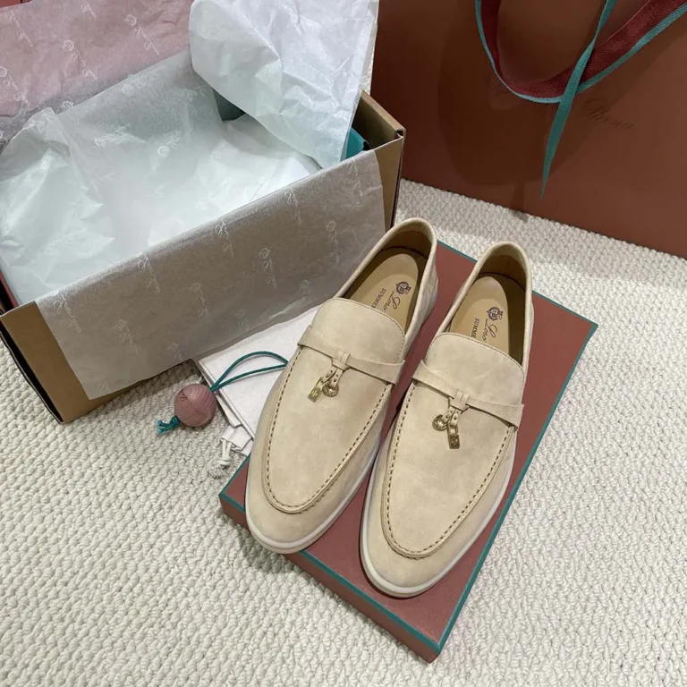 Loro Piana Unisex Summer Charms Walk Loafers-Natural