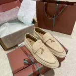 Loro Piana Unisex Summer Charms Walk Loafers-Natural