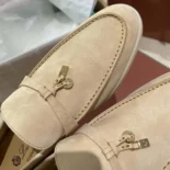 Loro Piana Unisex Summer Charms Walk Loafers-Natural