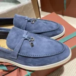 Loro Piana Unisex Summer Charms Walk Loafers-Navy