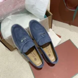 Loro Piana Unisex Summer Charms Walk Loafers-Navy