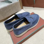 Loro Piana Unisex Summer Charms Walk Loafers-Navy