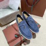Loro Piana Unisex Summer Charms Walk Loafers-Navy