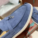 Loro Piana Unisex Summer Charms Walk Loafers-Navy