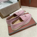 Loro Piana Unisex Summer Charms Walk Loafers-Pink