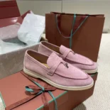 Loro Piana Unisex Summer Charms Walk Loafers-Pink