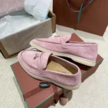 Loro Piana Unisex Summer Charms Walk Loafers-Pink