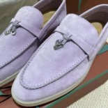 Loro Piana Unisex Summer Charms Walk Loafers-Purple