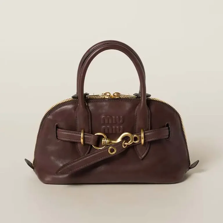 Miu Miu Women Aventure Nappa Leather Top-handle Bag-Bordeaux
