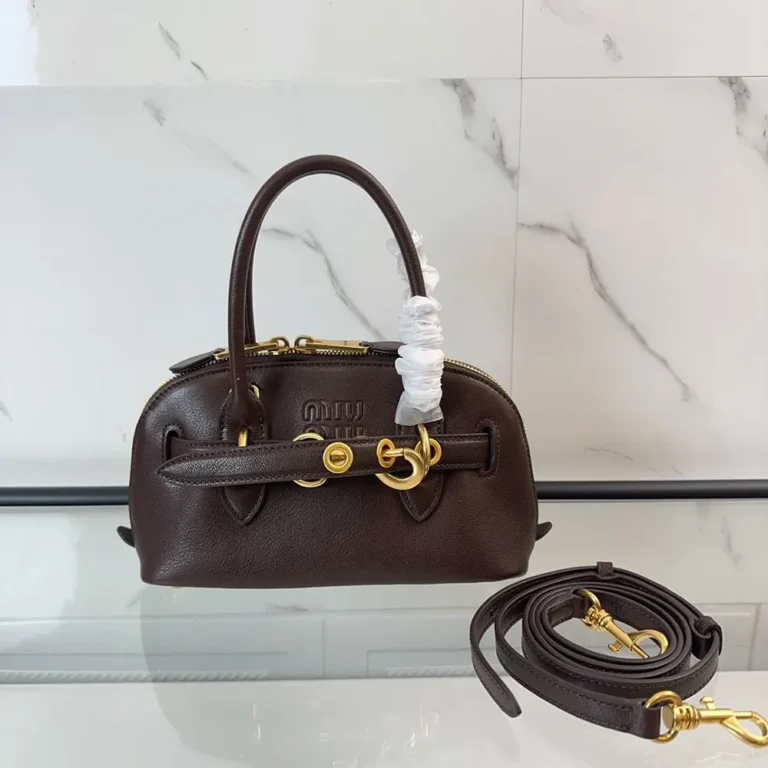 Miu Miu Women Aventure Nappa Leather Top-handle Bag-Bordeaux