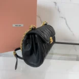 Miu Miu Women Matelassé Nappa Leather Shoulder Bag-Black