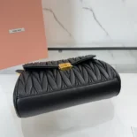 Miu Miu Women Matelassé Nappa Leather Shoulder Bag-Black