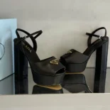 Prada Women Nappa Leather Platform Sandals-Black 1XP48B