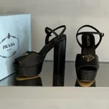 Prada Women Nappa Leather Platform Sandals-Black 1XP48B
