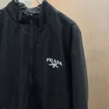 Prada Women Re-Nylon Blouson Jacket with Triangle Logo-Black