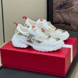 Roger Vivier Women Viv' on the Run Sneakers in Leather and Fabric