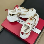 Roger Vivier Women Viv' on the Run Sneakers in Leather and Fabric