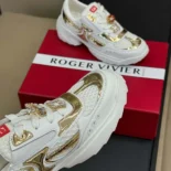 Roger Vivier Women Viv' on the Run Sneakers in Leather and Fabric