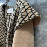 Valentino Women Toile Iconographe Double Coat-Brown