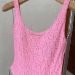 Versace Women Allover One-piece Swimsuit-Pink