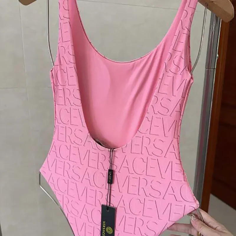 Versace Women Allover One-piece Swimsuit-Pink