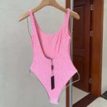 Versace Women Allover One-piece Swimsuit-Pink