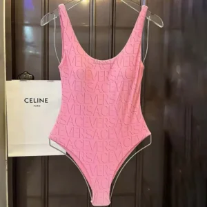 Versace Women Allover One-piece Swimsuit-Pink