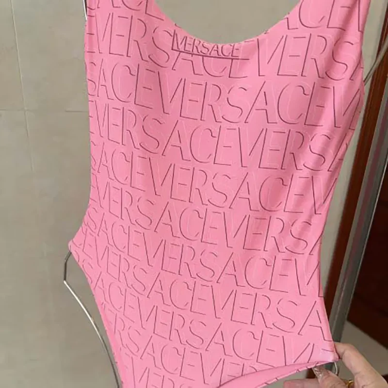 Versace Women Allover One-piece Swimsuit-Pink