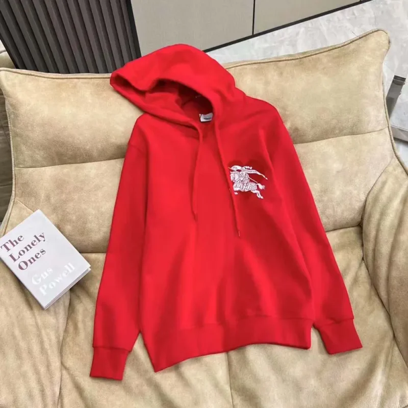Burberry Men EKD Motif Cotton Sweatshirt-Red