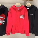 Burberry Men EKD Motif Cotton Sweatshirt-Red