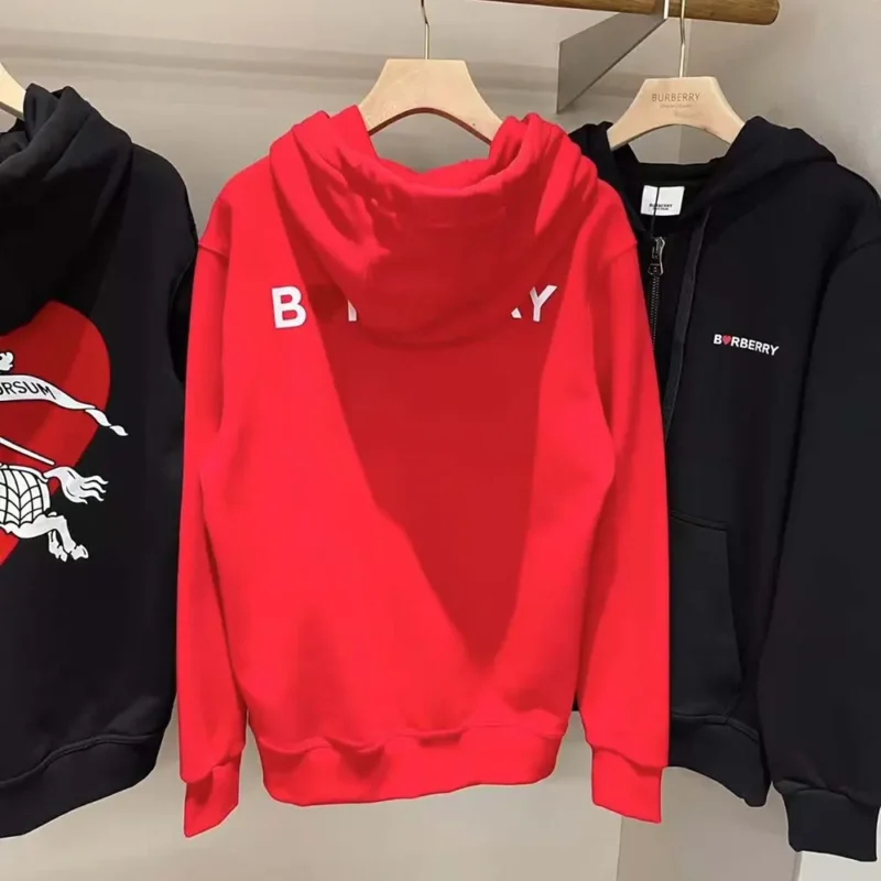 Burberry Men EKD Motif Cotton Sweatshirt-Red